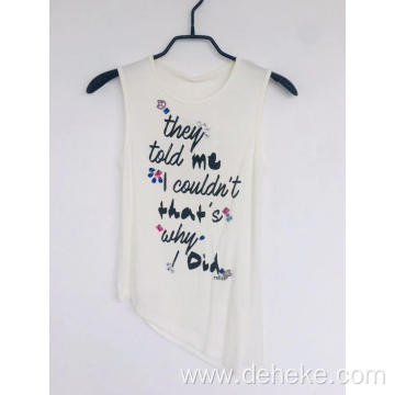 Girl's knitted printted t shirt